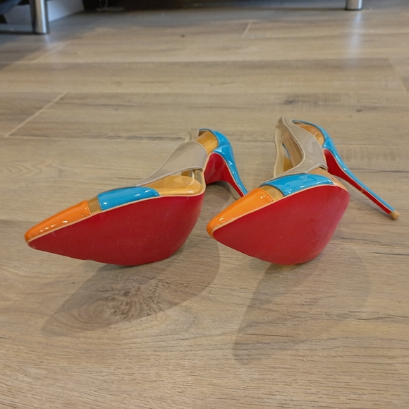 Vintage Multi colour stilletto heels size EU 39 - Picture 5 of 5